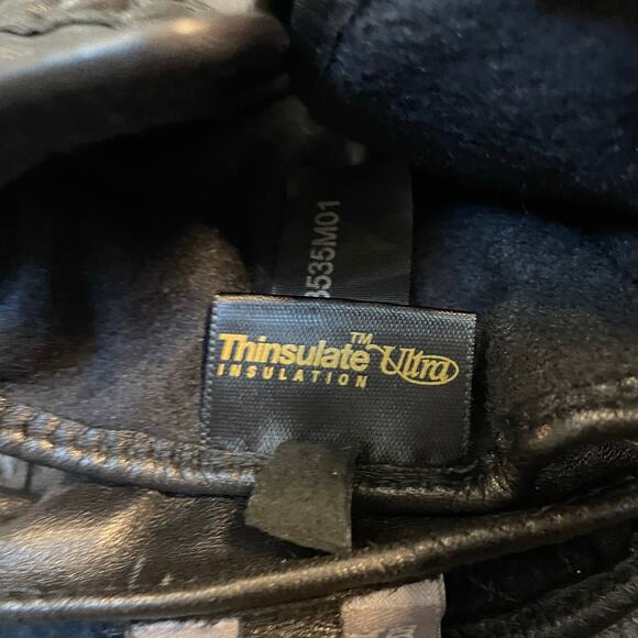 Wilsons Leather Gloves Mens Size Large Thinsulate Ultra Lined Adjustable Black - Picture 8 of 10